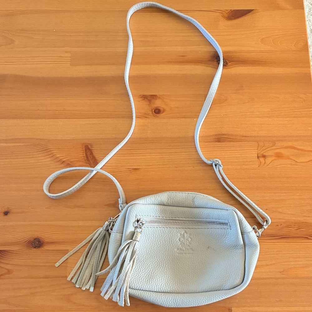 Pebbled Italian Leather Crossbody Bag